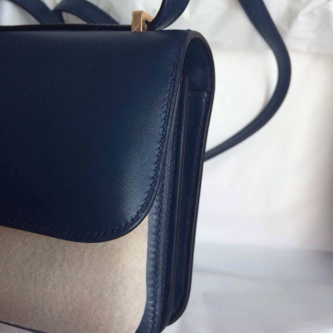 Hermes Constance elan Bag26cm 7K Blue Saphir Swift Leather Womens&#8217; Shouldr Bag