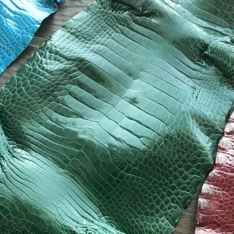Hermes CK67 Vert Fonce Shiny Alligator Crocodile Leather
